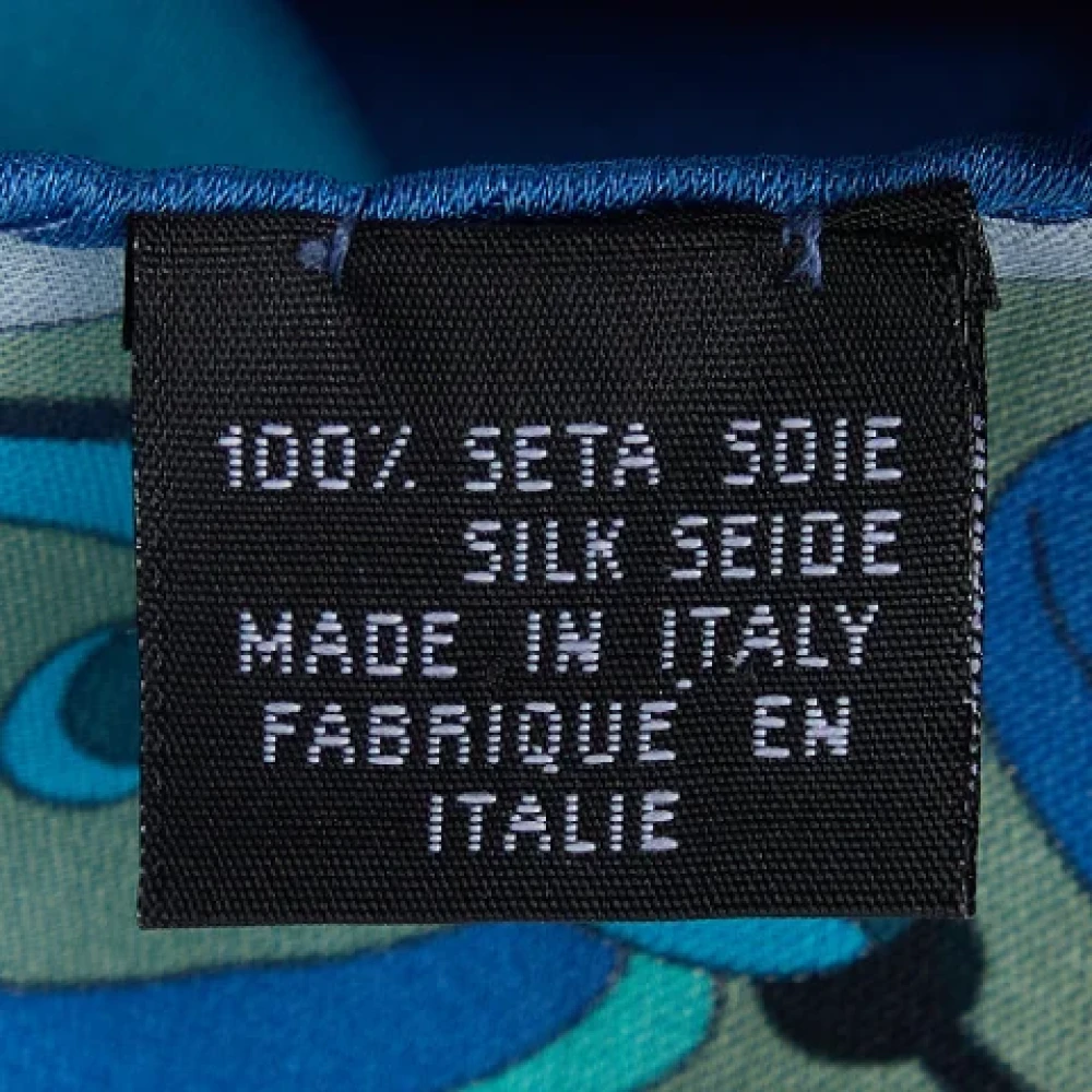 Emilio Pucci Pre-owned Silk scarves Blue Dames