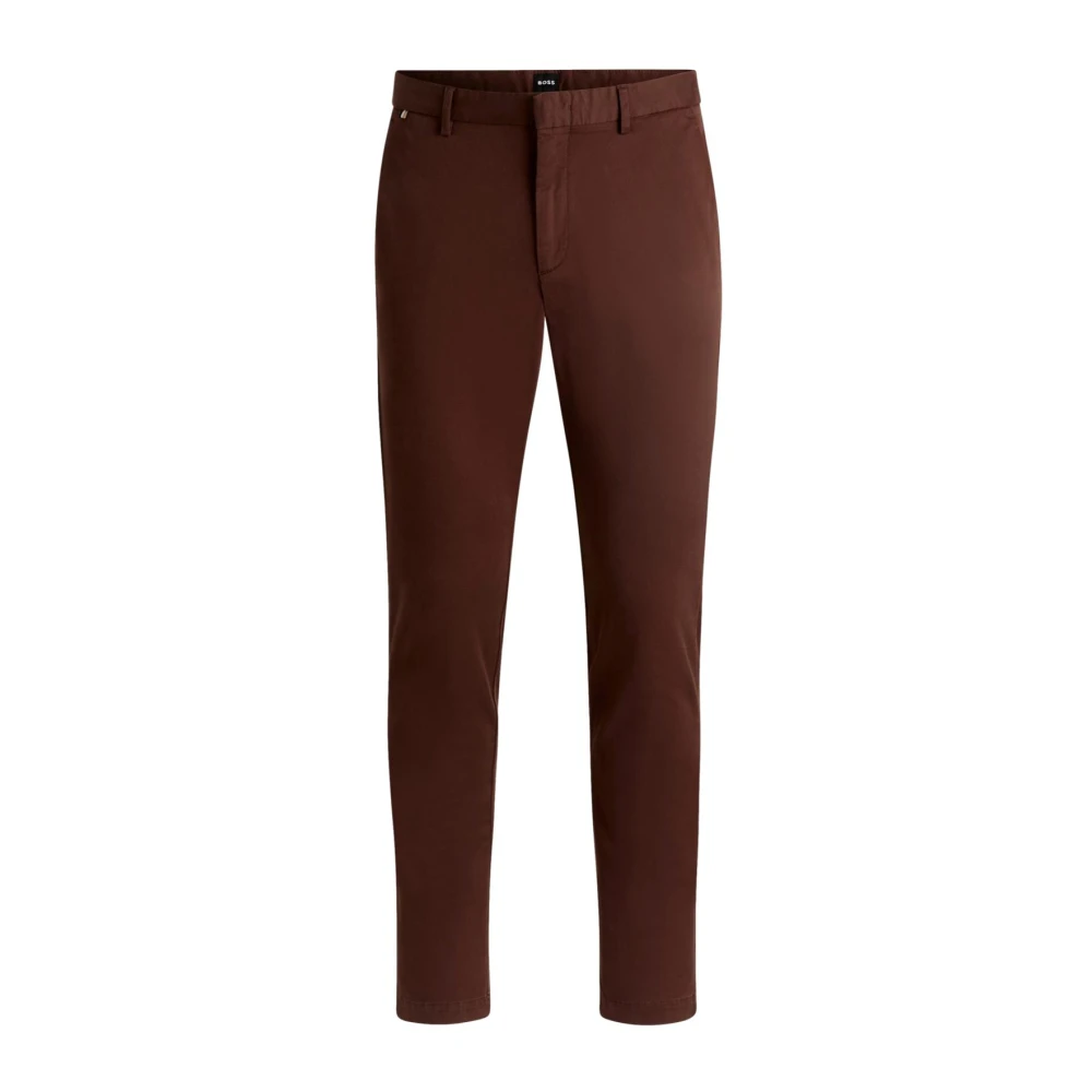 Hugo Men's Brown Slim Fit Chino Trousers Dark - Chinos - Xl - Trousers