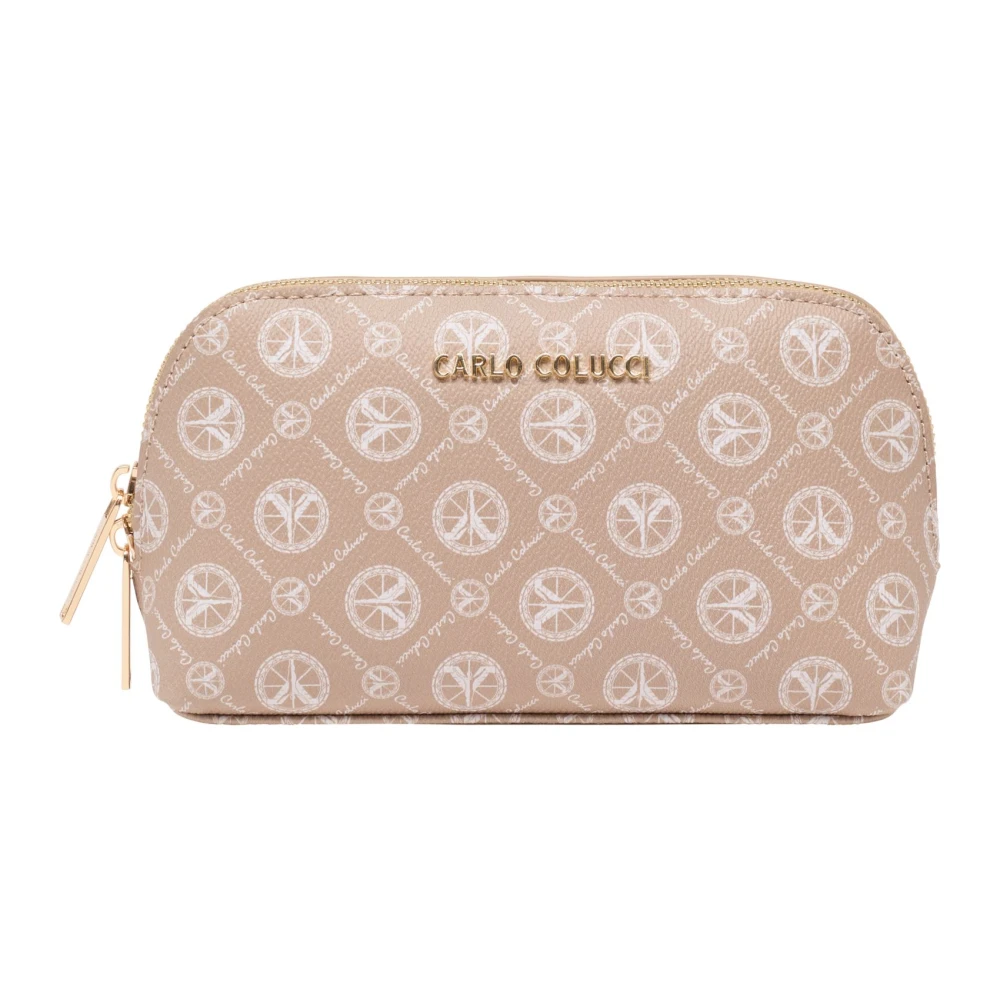 Carlo Colucci Beige Cosmetic Bag - Female - Toilet Bags - One Size - Bags