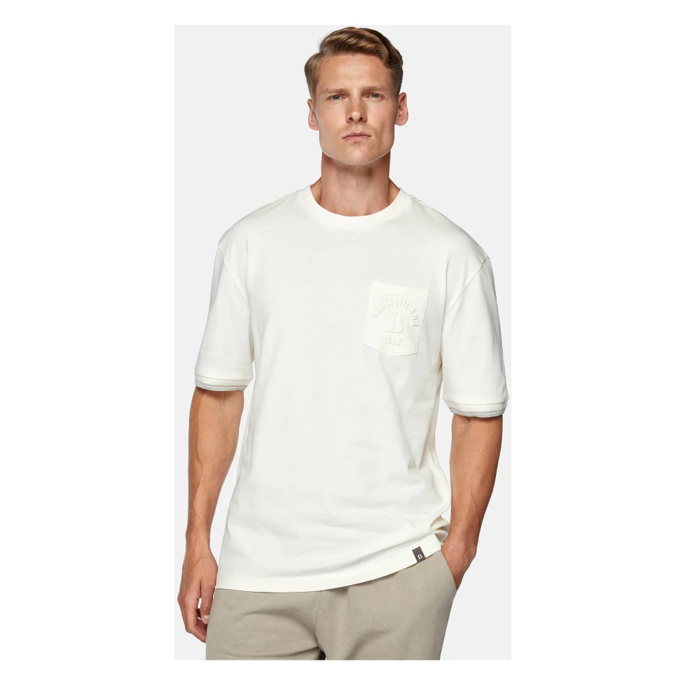 Boggi Milano T-shirt van katoenmix White Heren