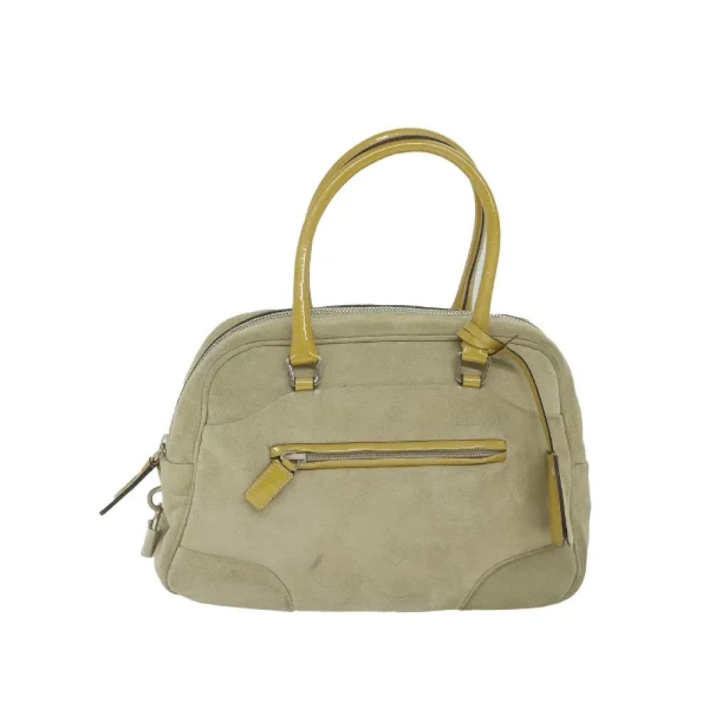 Prada Vintage Pre-owned Suede handbags Beige Dames