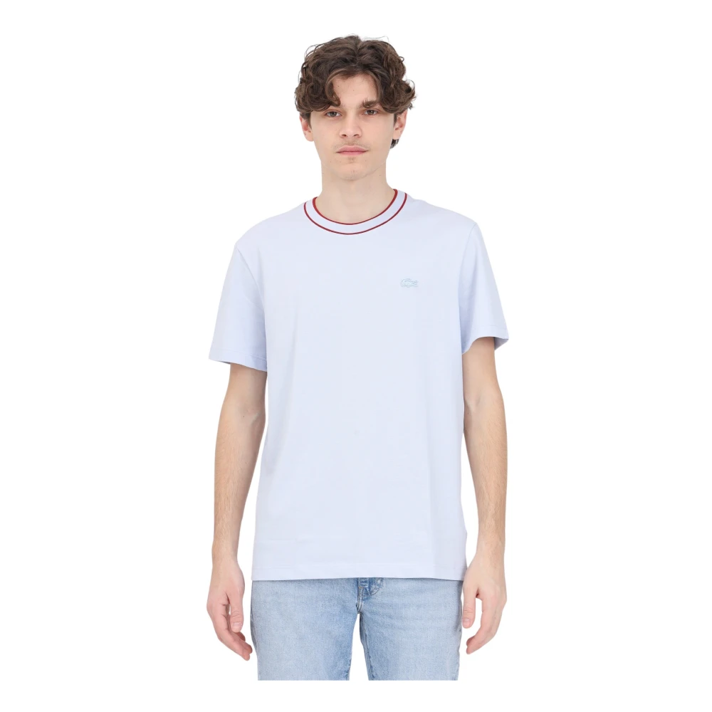 Lacoste Lichtblauw T-shirt met Patch Logo Blue Heren
