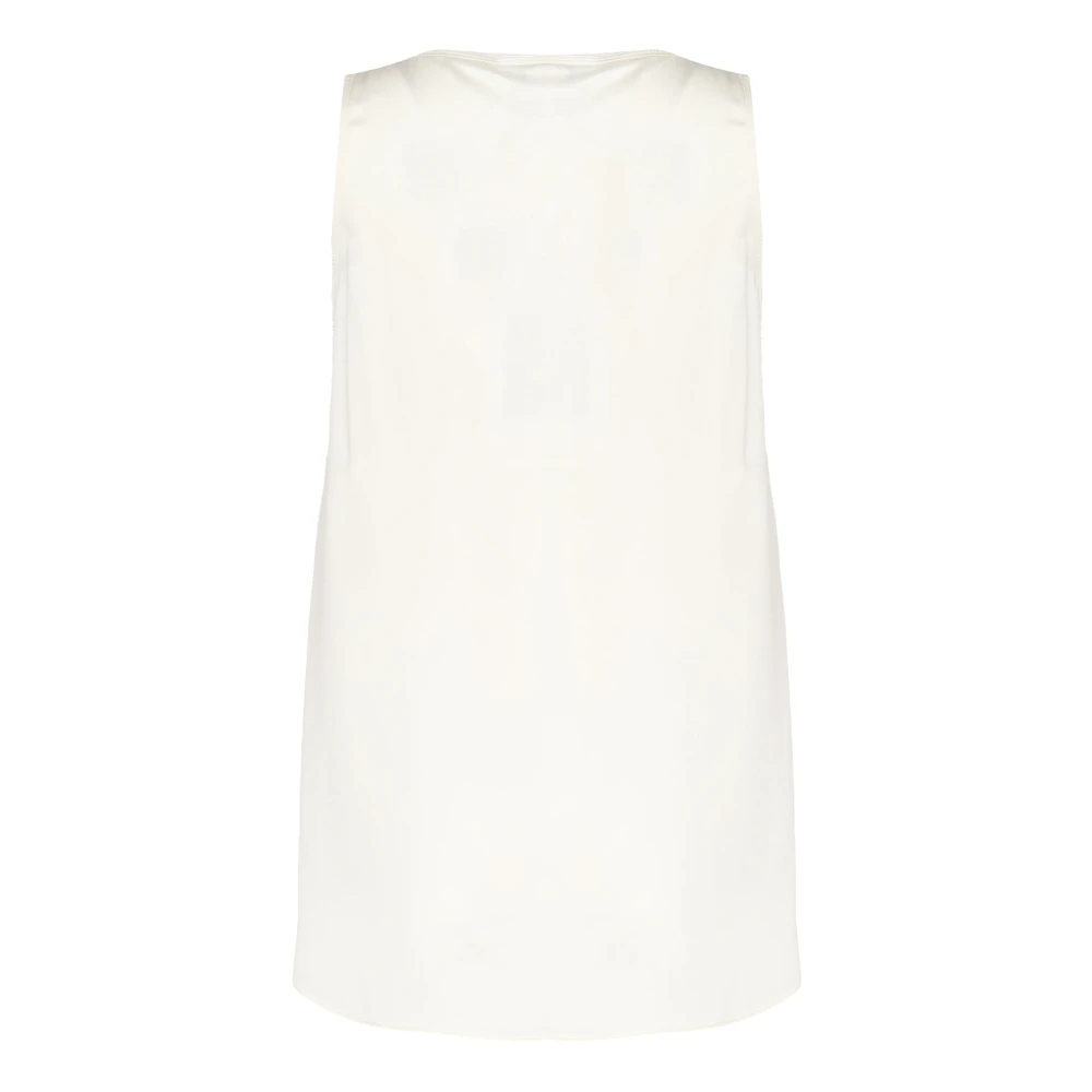 Max Mara Witte Zijden Mouwloze Top met Wijde Halslijn White Dames