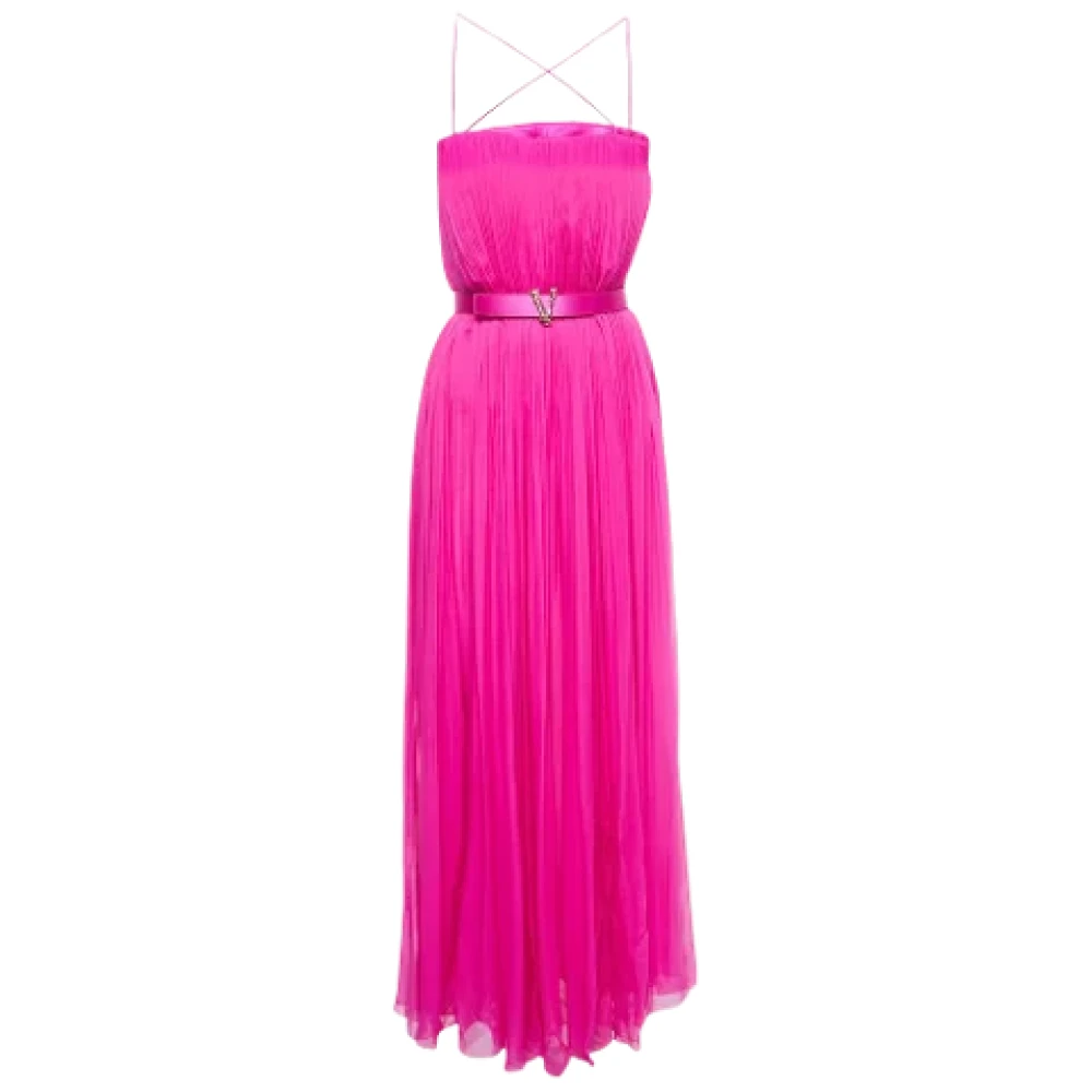 Versace Pre-owned Silk dresses Pink Dames