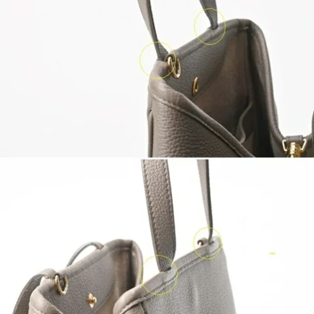 Celine Vintage Pre-owned Leather totes Gray Dames