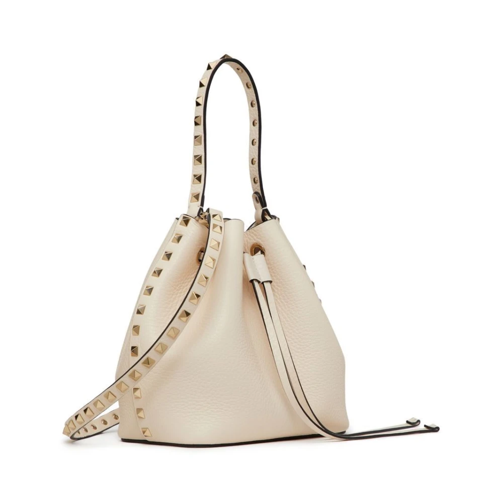 Valentino Garavani Witte Korrelige Leren Rockstud Tas White Dames