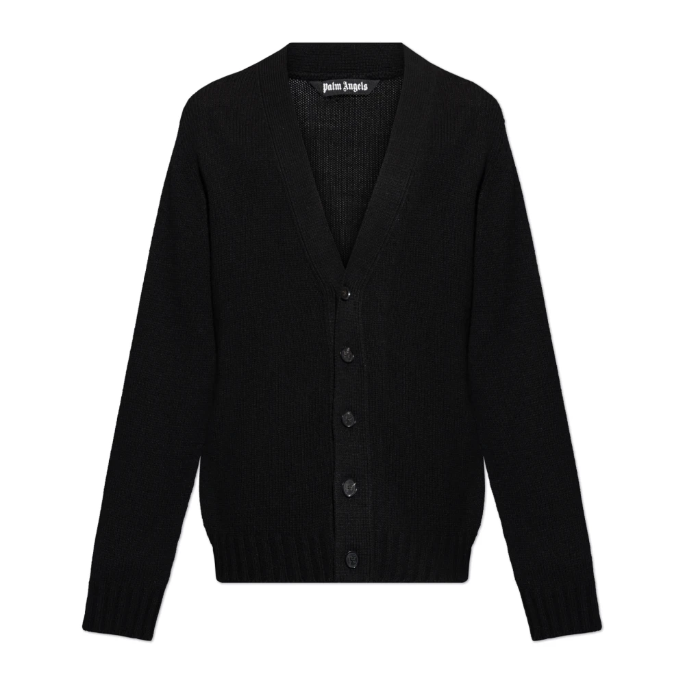 Palm Angels Cardigan met logo Black Heren