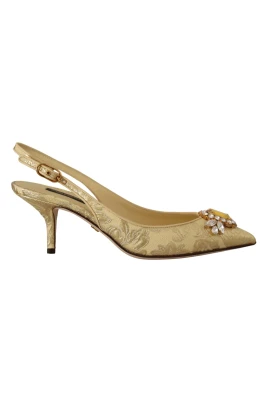 Guld Kristall Slingback Klackar