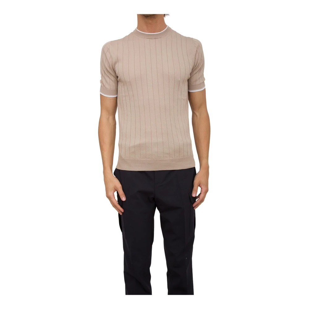 PESERICO Stijlvolle Gebreide Top Beige Heren