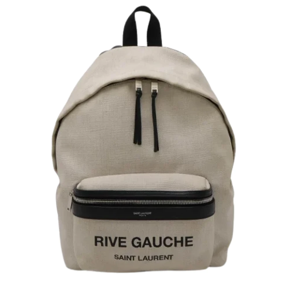 Yves Saint Laurent Vintage Pre-owned Canvas backpacks Beige Dames