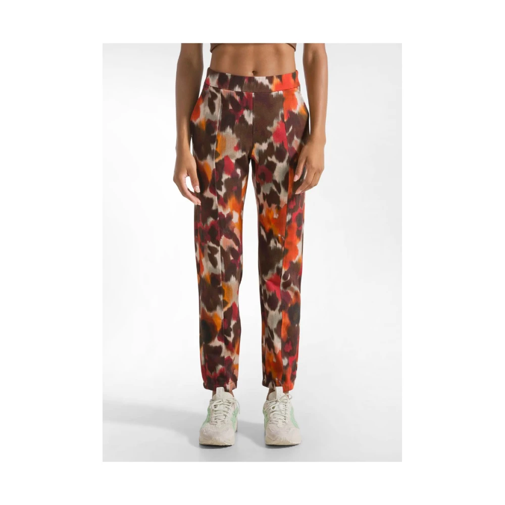 Deha Rode Katoen Modal Bedrukte Jurk Multicolor Dames