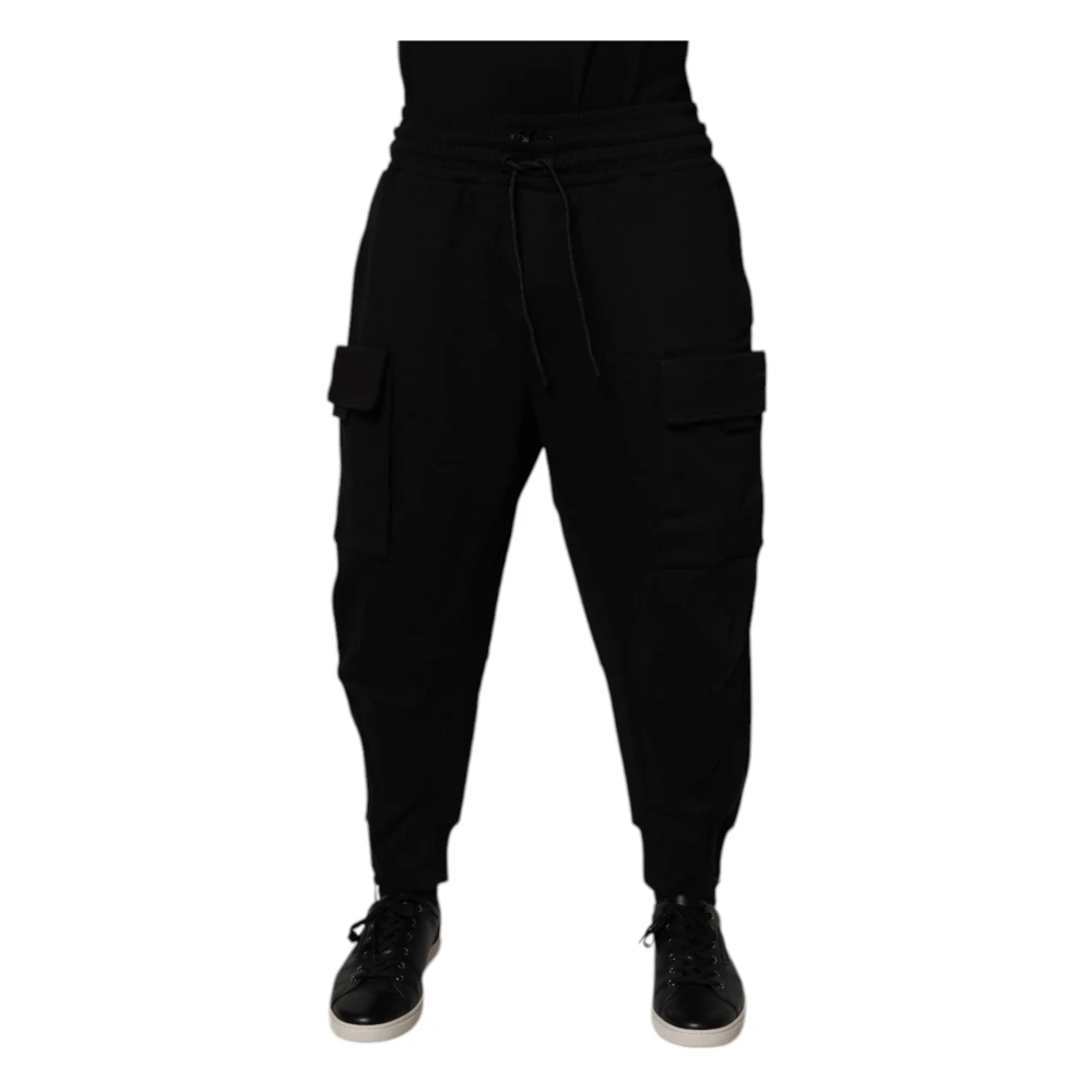 Dolce & Gabbana Men's Black Sweatpants,, Cargo Jogger Joggers Large
