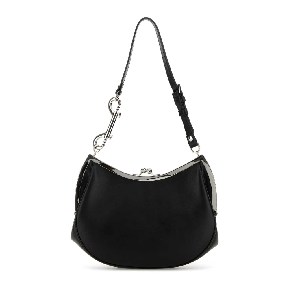 Vivienne Westwood Charm Frame Schoudertas van Zwart Leer Black Dames