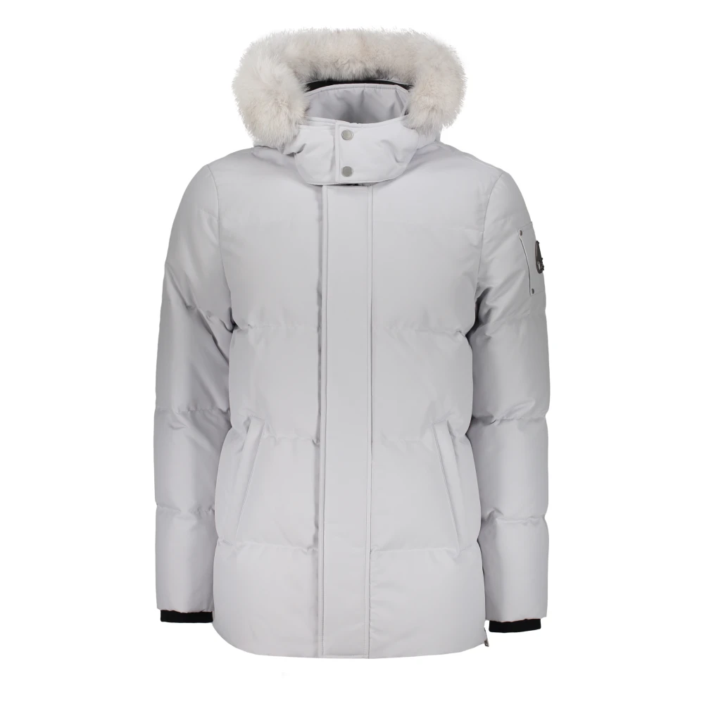 Moose Knuckles Gewatteerde jas met bontkraag Gray Heren