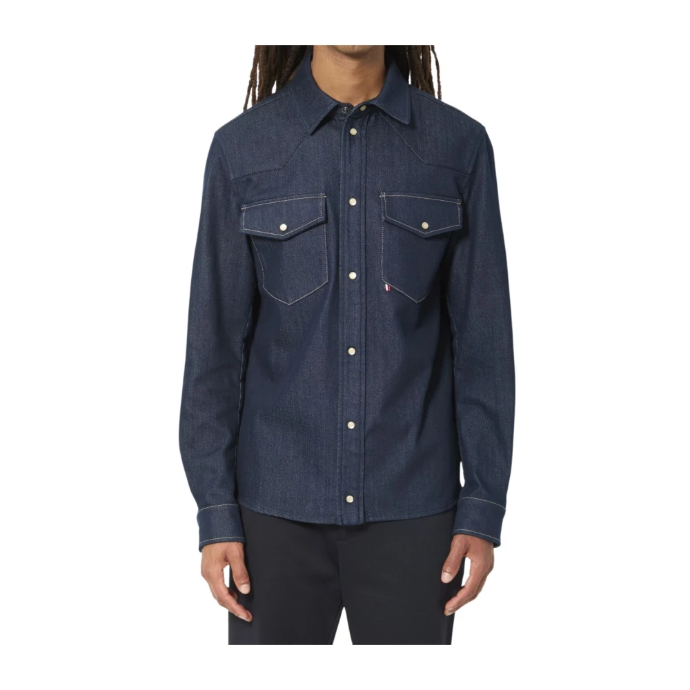 Moncler Denim Shirt - Male - Denim Shirts - Blue - M - Shirts
