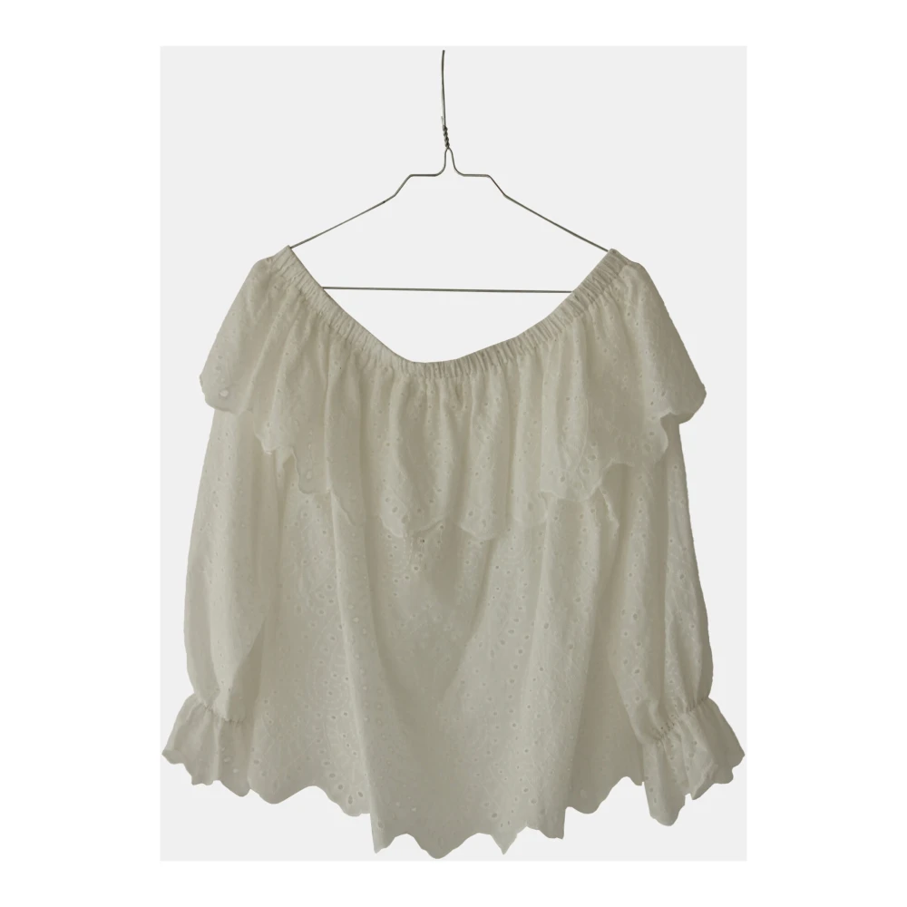 Designers Remix Luna Off-Shoulder Blouse Beige Dames