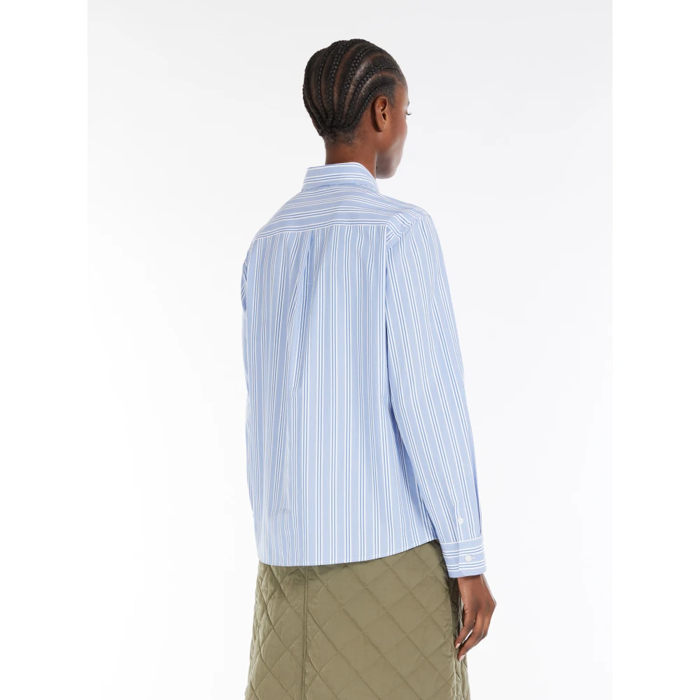 Max Mara Weekend Gestreepte katoenen popeline overhemd Blue Dames