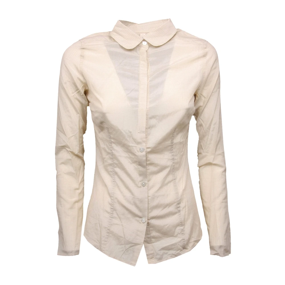 Peuterey Women's Beige Checkered Long Sleeve Shirt
