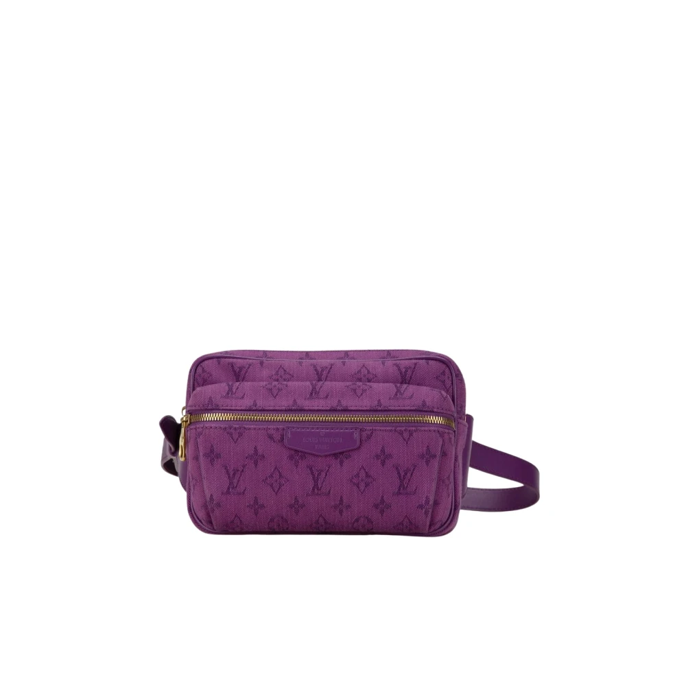 Louis Vuitton Vintage Women's Purple Pre-Owned Monogram Denim Pochette Belt Bag