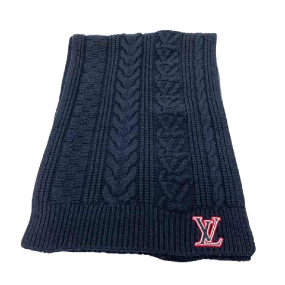 Louis Vuitton Vintage Pre-owned Wool scarves Blue Dames