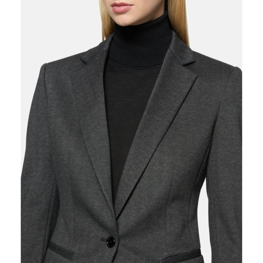 Dondup Jersey blazer met enkele knoopsluiting Gray Dames