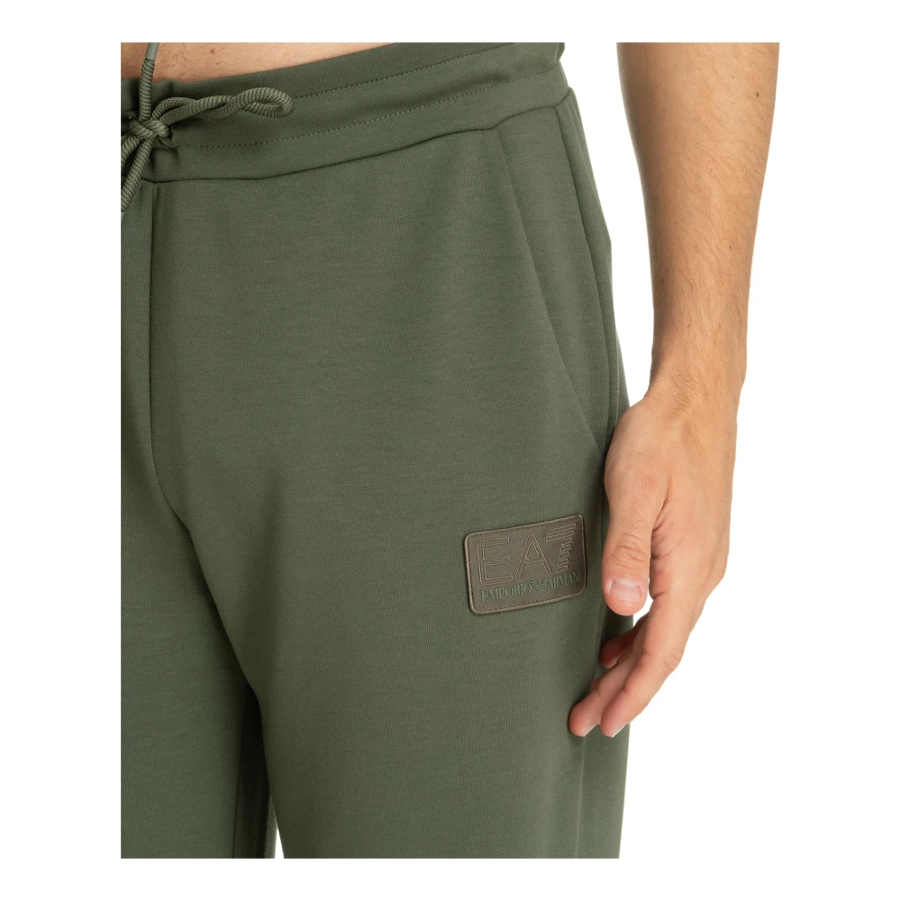 Emporio Armani EA7 Elastische Taille Joggers met Logo Green Heren