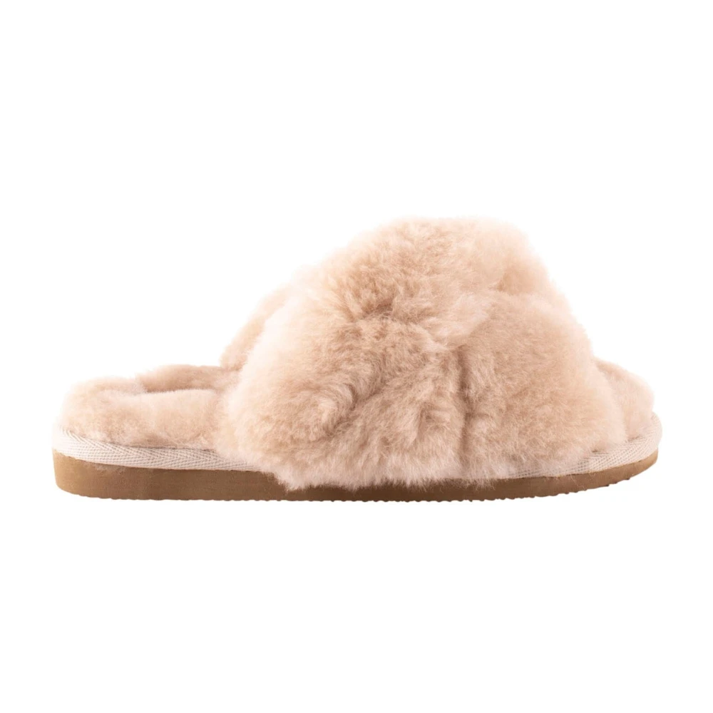 Fluffy Cross Strap Open Toe Slippers