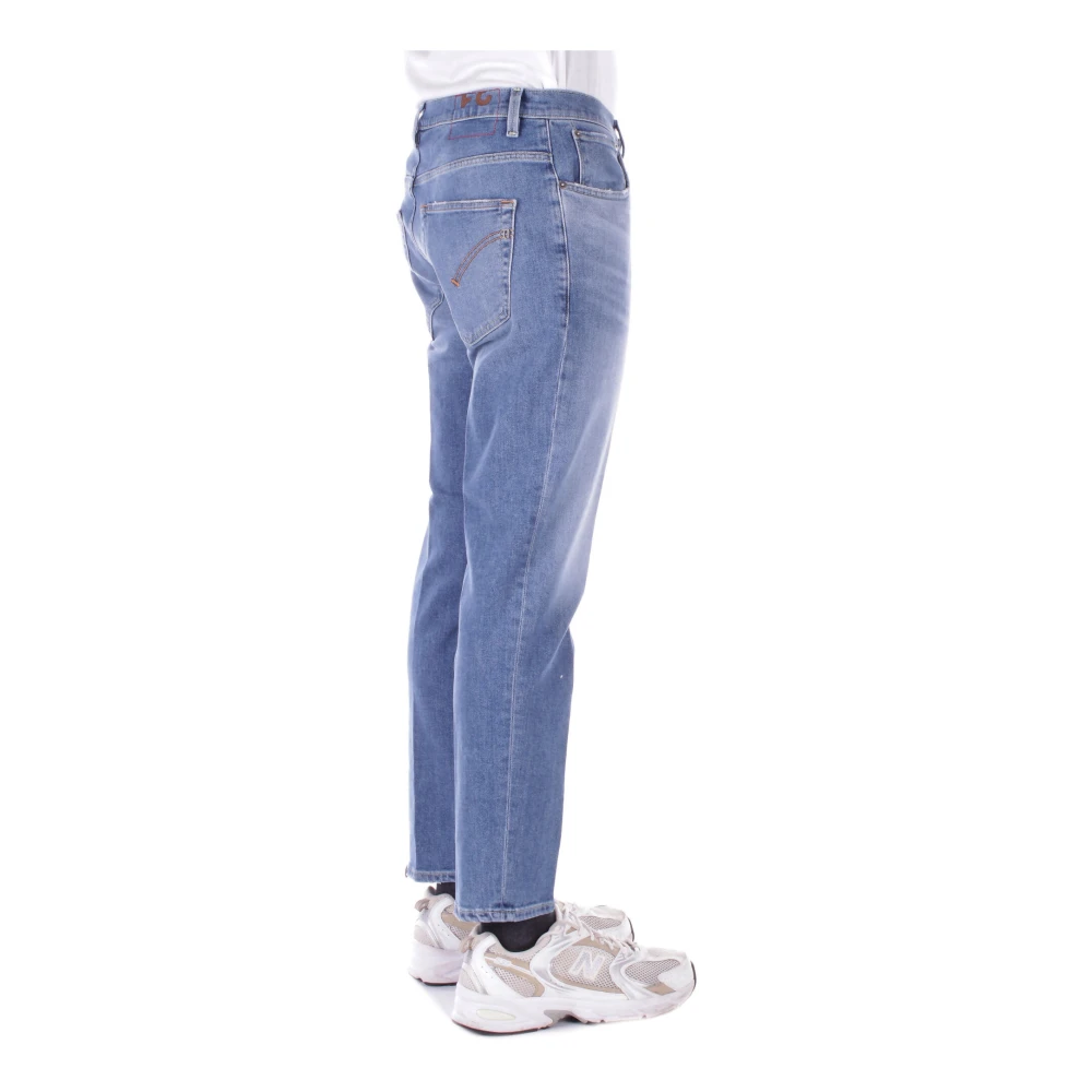 Dondup Blauwe Jeans met Logo Achterzak Blue Heren