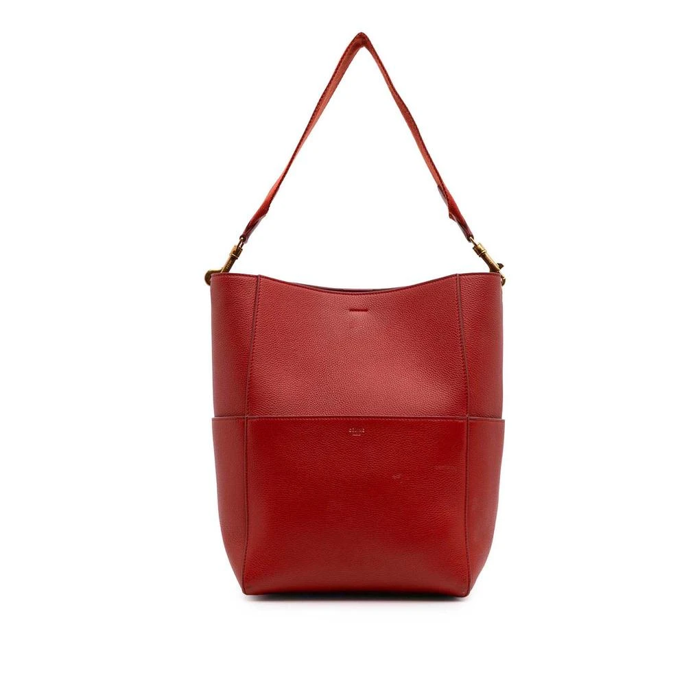 Celine Vintage Women's Red Pre-Owned Leather Bucket Bag