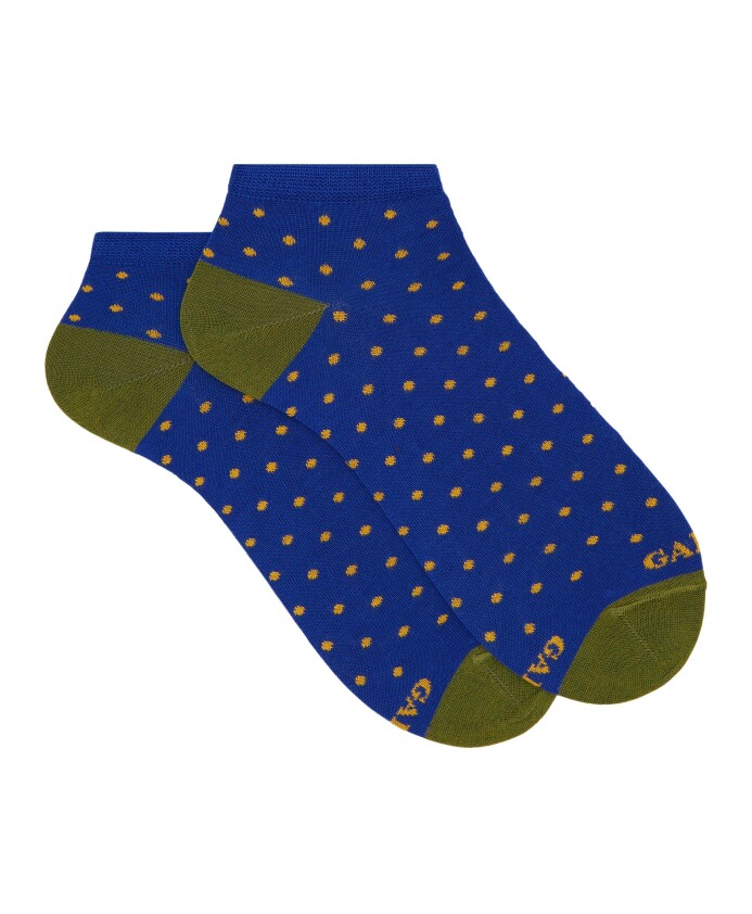 chaussettes-cheville-en-coton-bleu-a-pois-pour-femmes