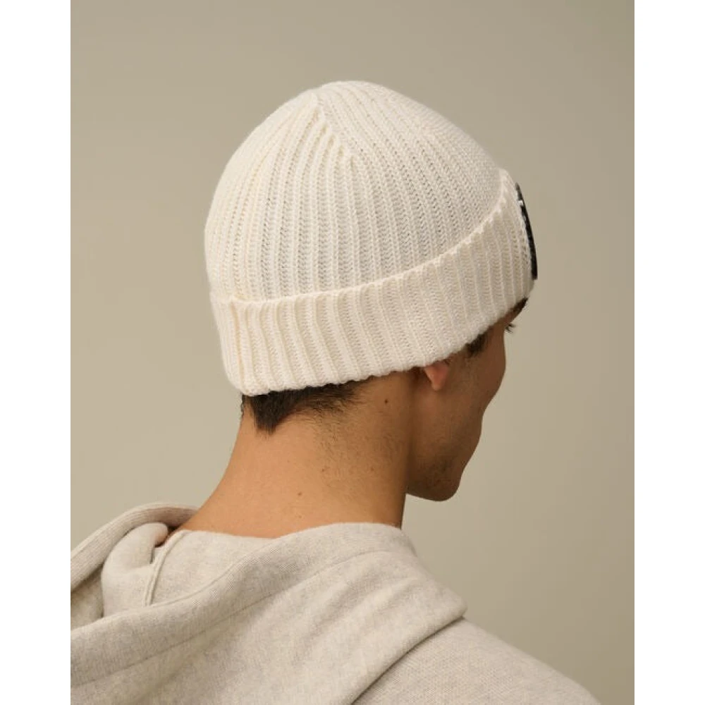 C.P. Company Merino Wool Goggle Beanie White Heren