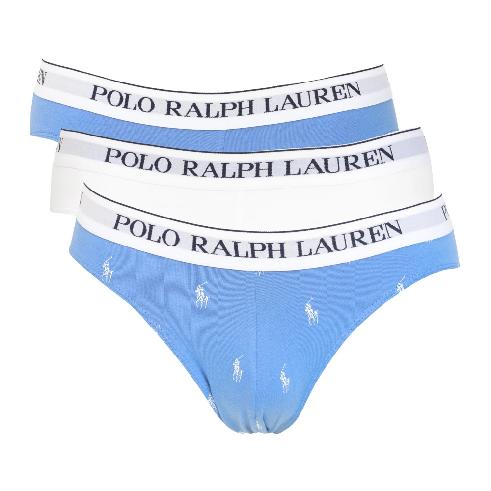 Ralph Lauren Heren Wit en Blauw Elastische Band Ondergoed Set Blue Heren
