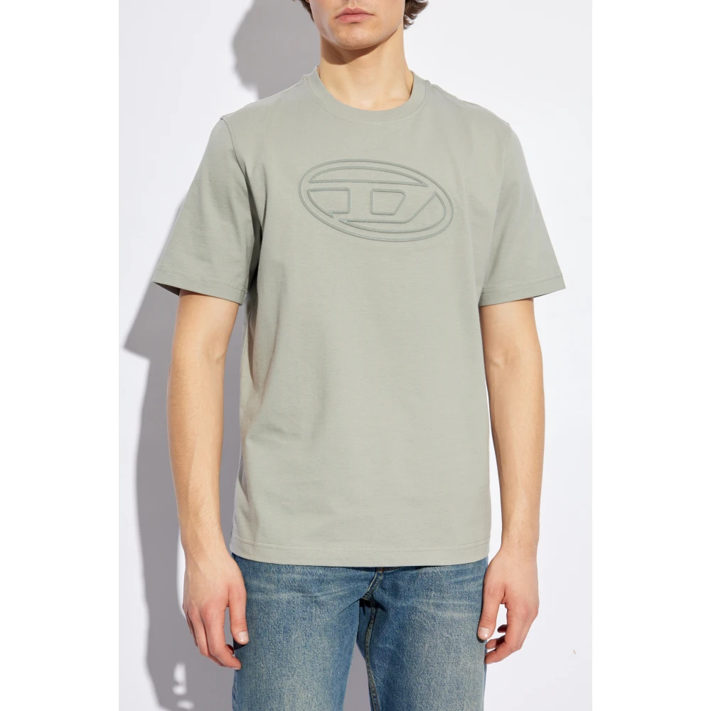 Diesel T-shirt T-Adjust-Bigoval Gray Heren