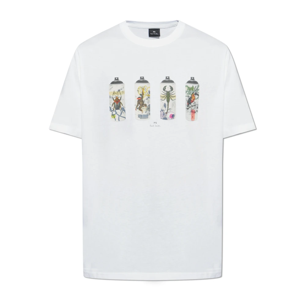 PS By Paul Smith T-shirt med tryck White, Herr