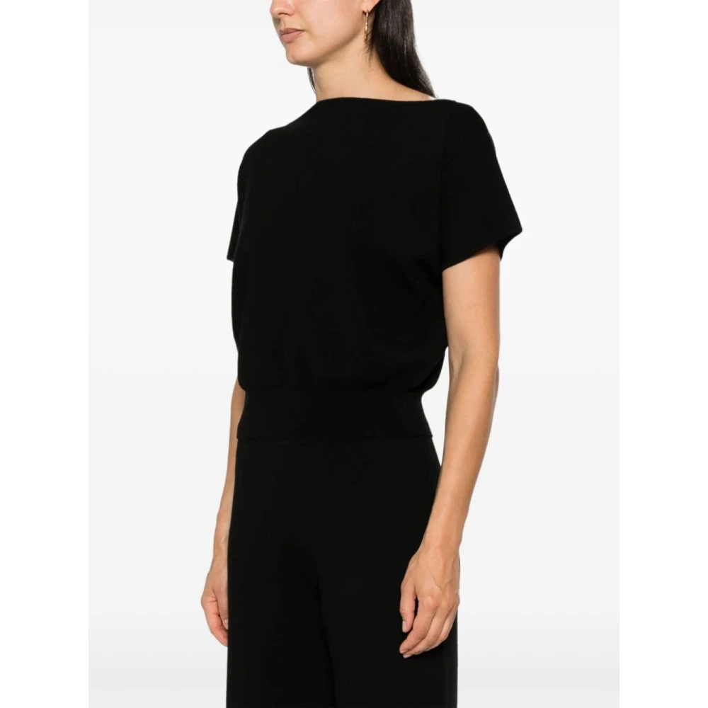 P.a.r.o.s.h. Zwarte Gebreide Top Black Dames