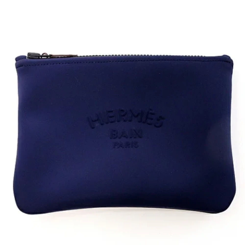 Hermès Vintage Pre-owned Nylon clutches Blue Dames