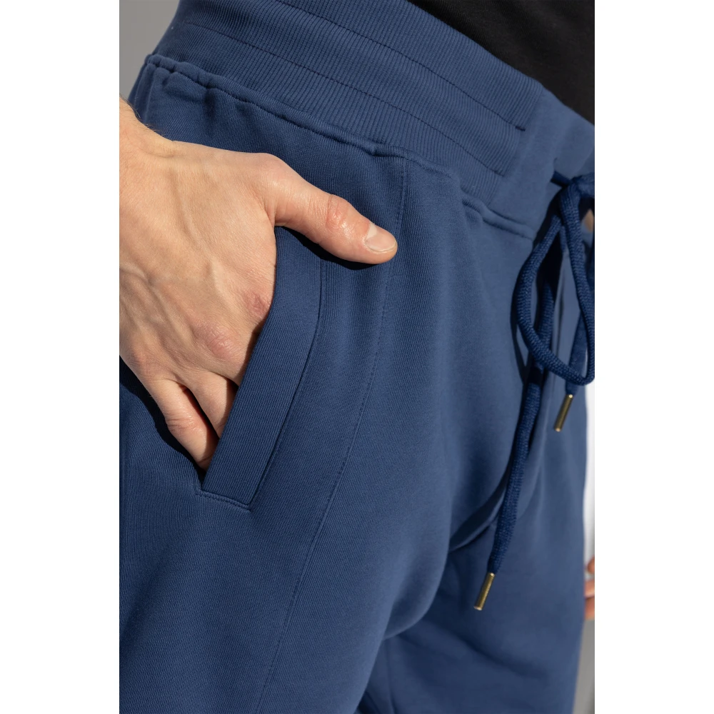 Versace Jeans Couture Sweatpants met bedrukt logo Blue Heren
