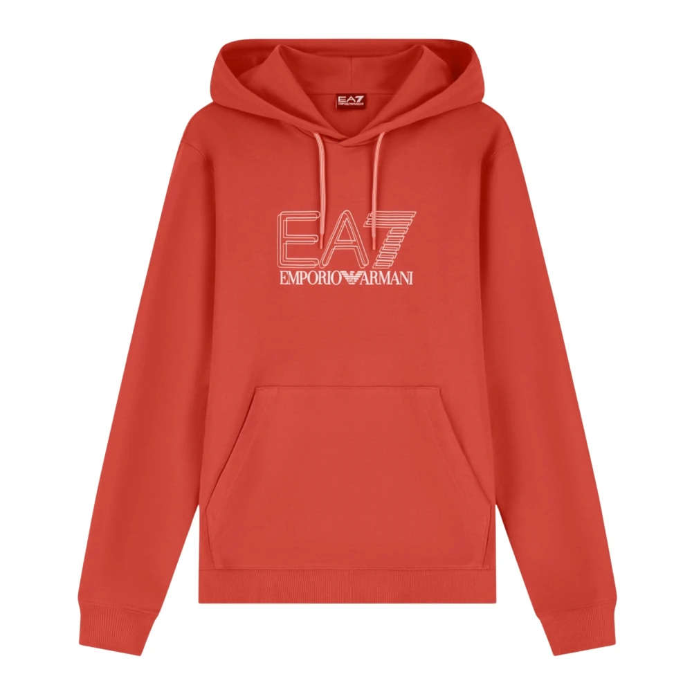 Emporio Armani Ea7 Mannelijk Oranje Hoodies & Sweatvesten Heren, L, Hoodie