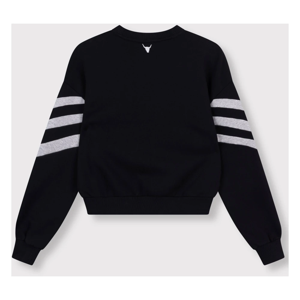 Alix The Label Geknoopte Cropped Sweater Black Dames