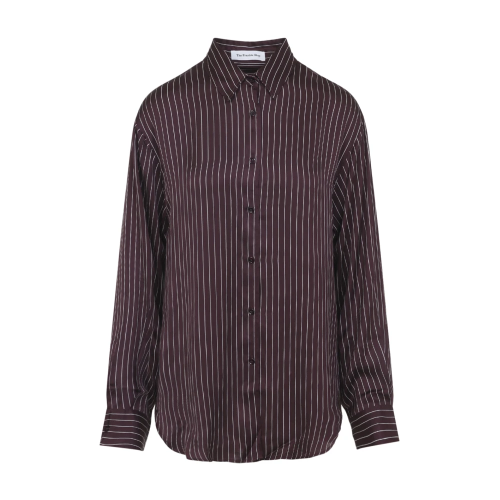 The Frankie Shop Women's Brown Shirts, Xs, Peri Satin Fluid Shirt