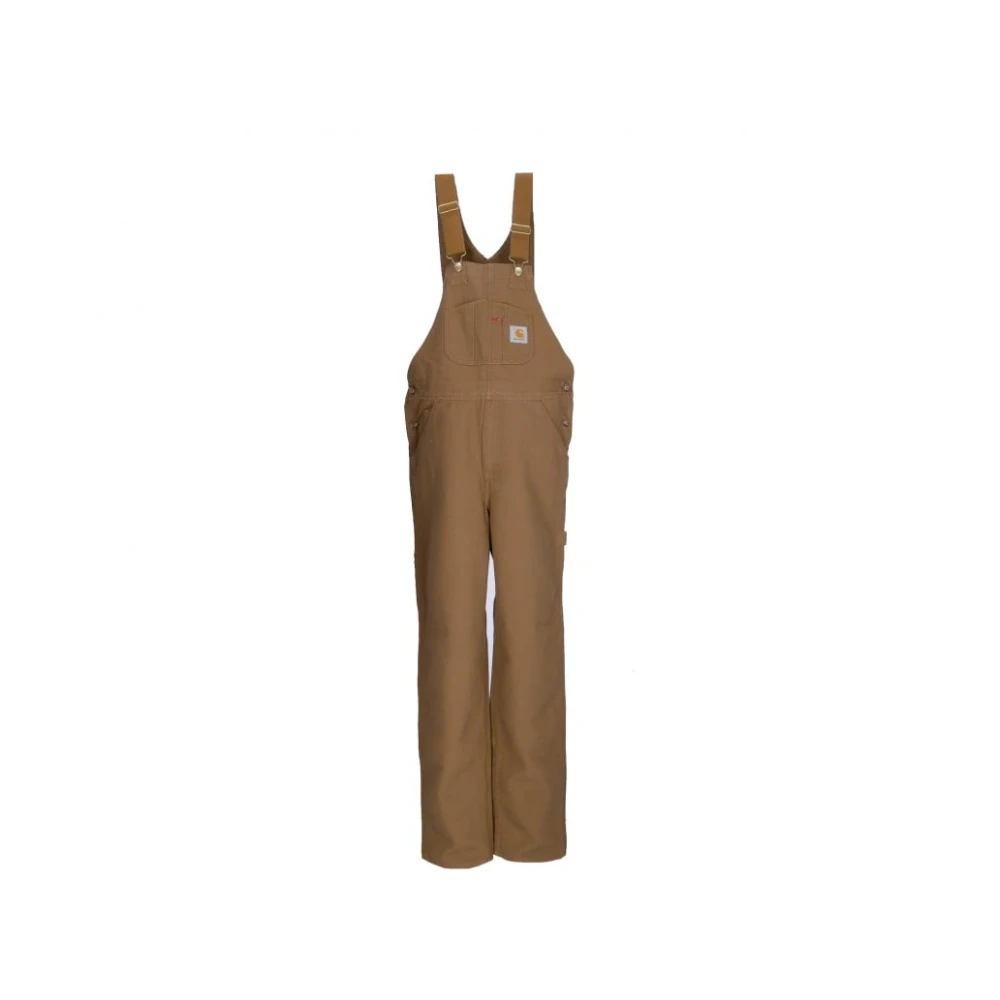 Carhartt Wip Men's Brown Jumpsuits, W34 L32, Bib Overall