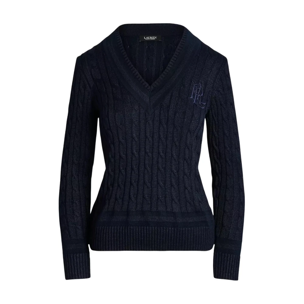 Ralph Lauren V-hals Knitwear Blue Dames