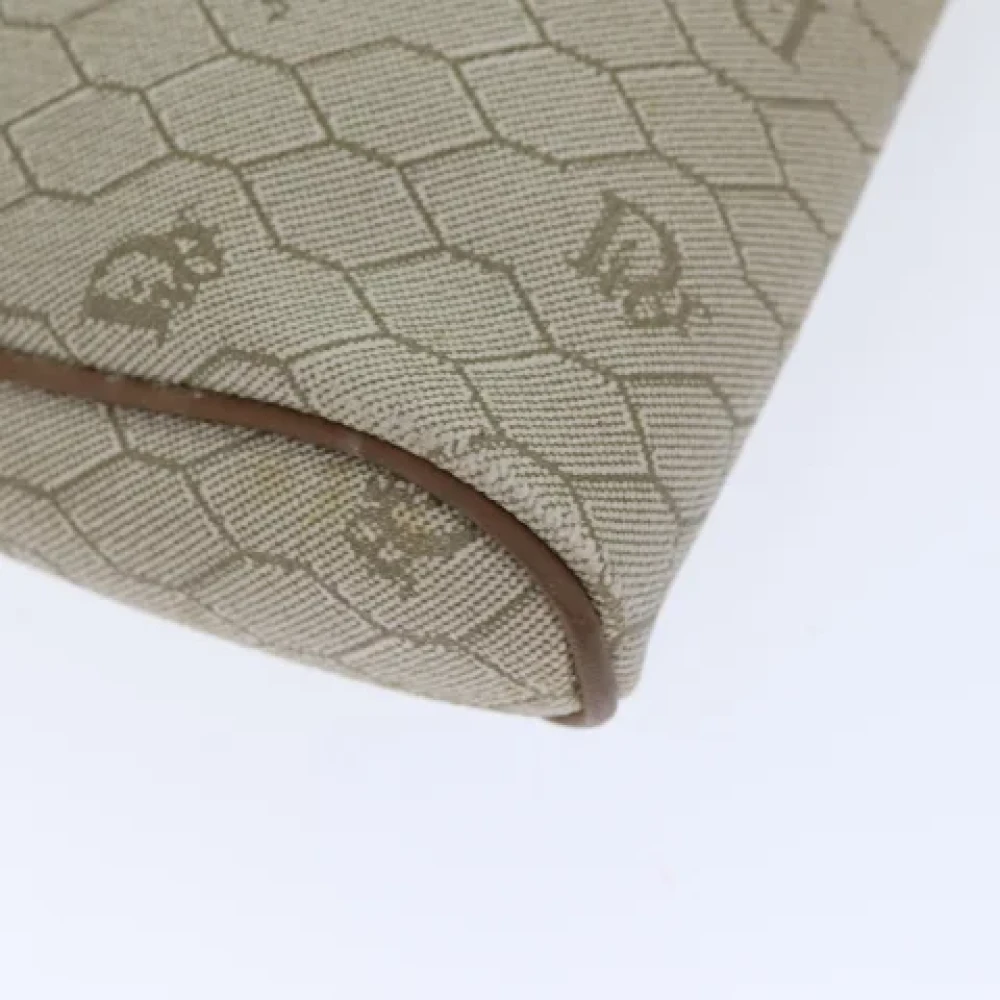 Dior Vintage Pre-owned Canvas clutches Beige Dames