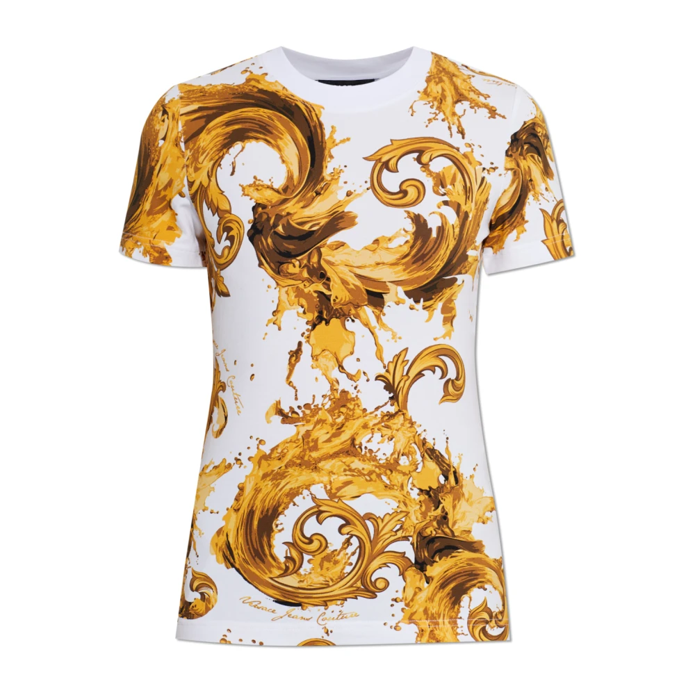 Versace Jeans Couture Women's White Barocco T-Shirt - T-Shirts - S - Tops