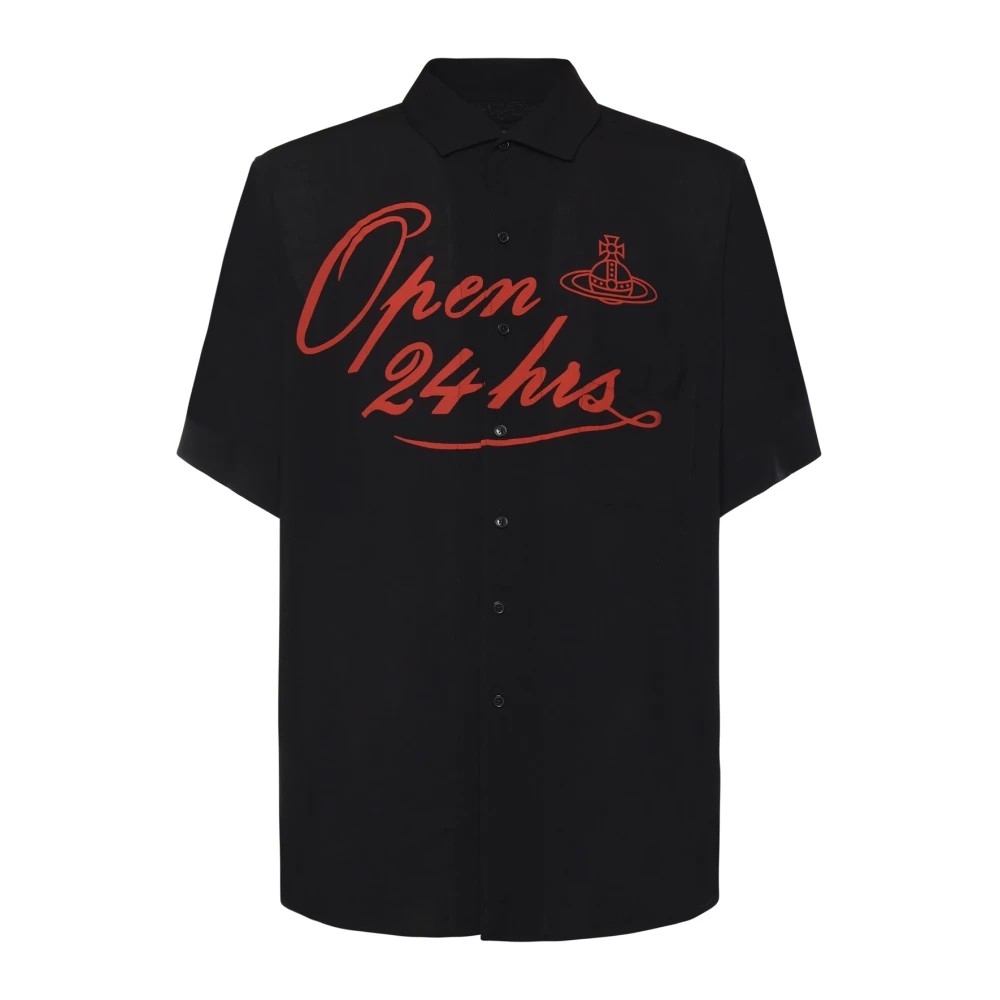 Vivienne Westwood Men's Black Short Sleeve Shirts, L, Viscose Shirt