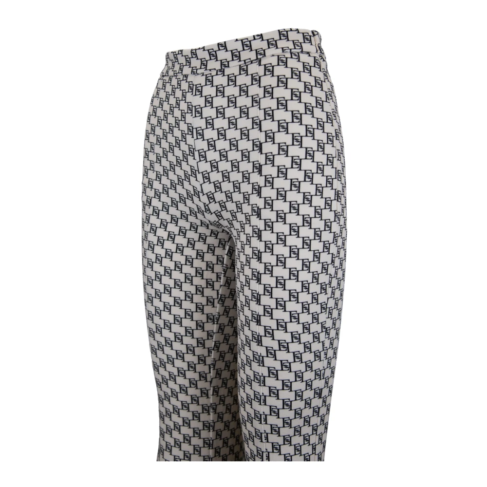 Elisabetta Franchi Wijde Pijp Rits Haak Broek Black Dames