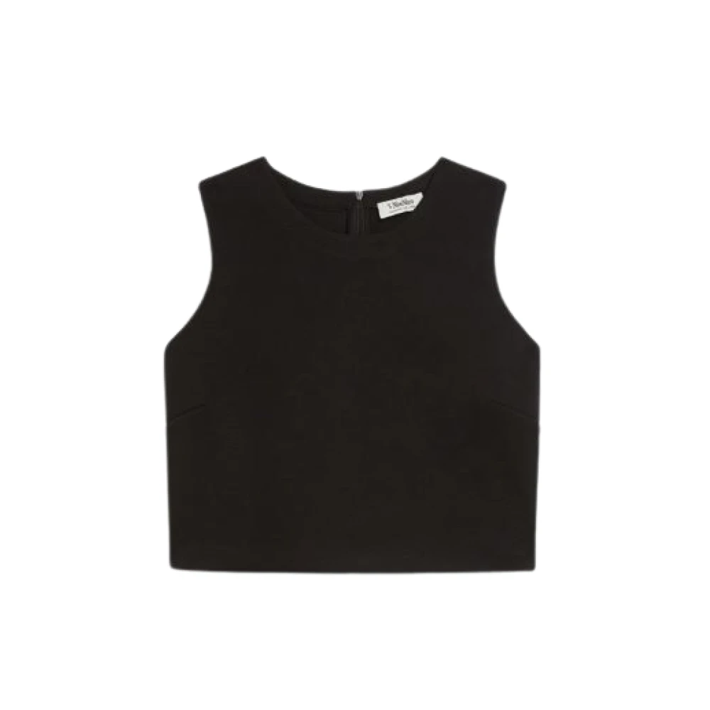 Max Mara Zwarte Boxy Jersey Top Black Dames