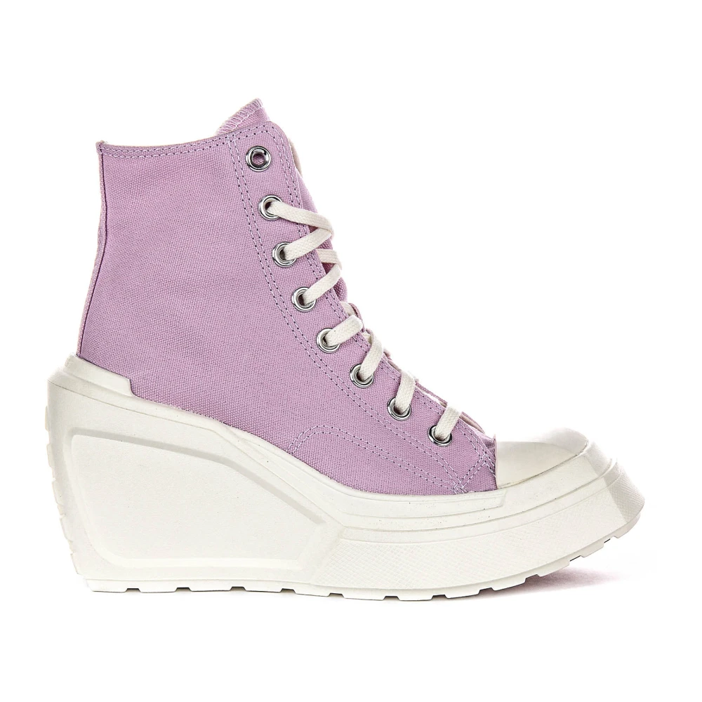 Converse Women's Purple Pink White Wedge Trainers - Wedges - 5 Uk - Shoes