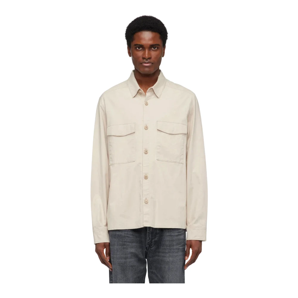 Drykorn Vit Casual Overshirt Med Bröstfickor