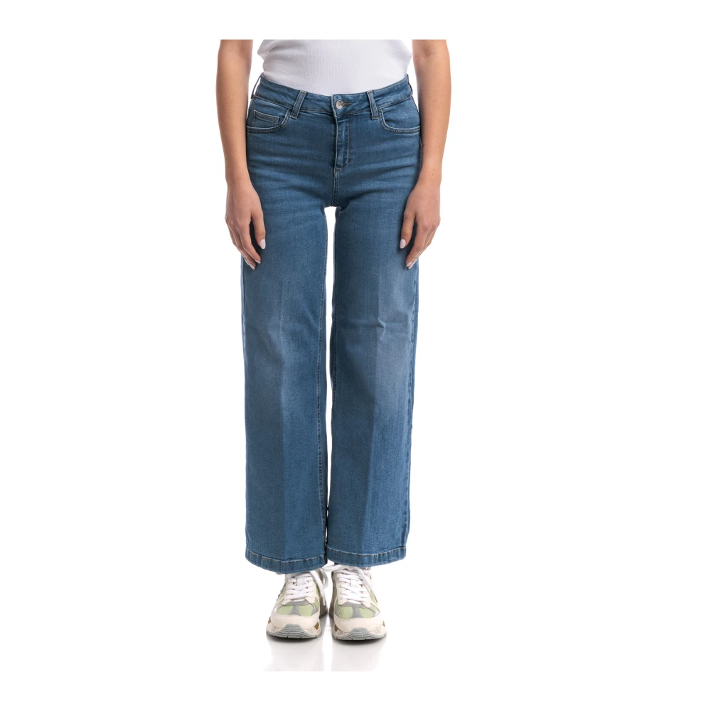 Liu Jo Flare Leg Jeans met Elastische Taille Blue Dames